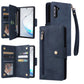 Rivet Buckle 9 Cards Three Fold Leather Phone Case