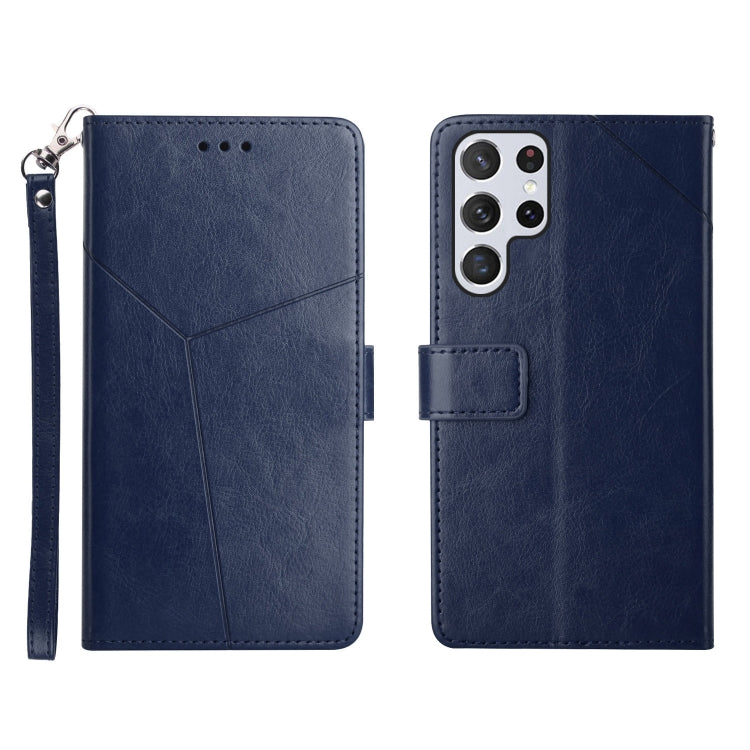 Y Stitching Horizontal Flip Leather Phone Case, For Samsung Galaxy S22, For Samsung Galaxy S22+, For Samsung Galaxy S22 Ultra
