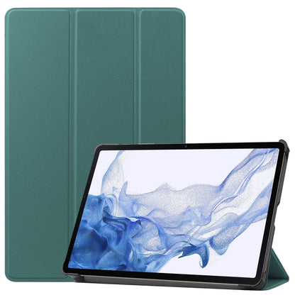 Three-folding Holder Custer Texture Leather Tablet Case, For Samsung Galaxy Tab S8