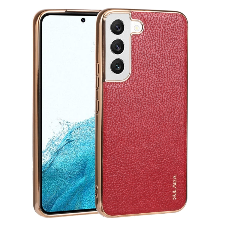 SULADA Shockproof TPU + Handmade Leather Phone Case, For Samsung Galaxy S22 5G, For Samsung Galaxy S22 Ultra 5G, For Samsung Galaxy S22+ 5G