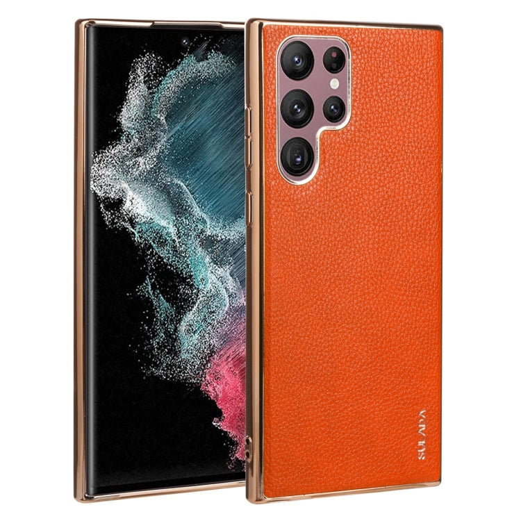 SULADA Shockproof TPU + Handmade Leather Phone Case, For Samsung Galaxy S22 5G, For Samsung Galaxy S22 Ultra 5G, For Samsung Galaxy S22+ 5G