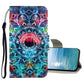 Colored Drawing Pattern Flip Leather Case