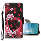 Colored Drawing Pattern Flip Leather Case