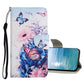 Colored Drawing Pattern Flip Leather Case