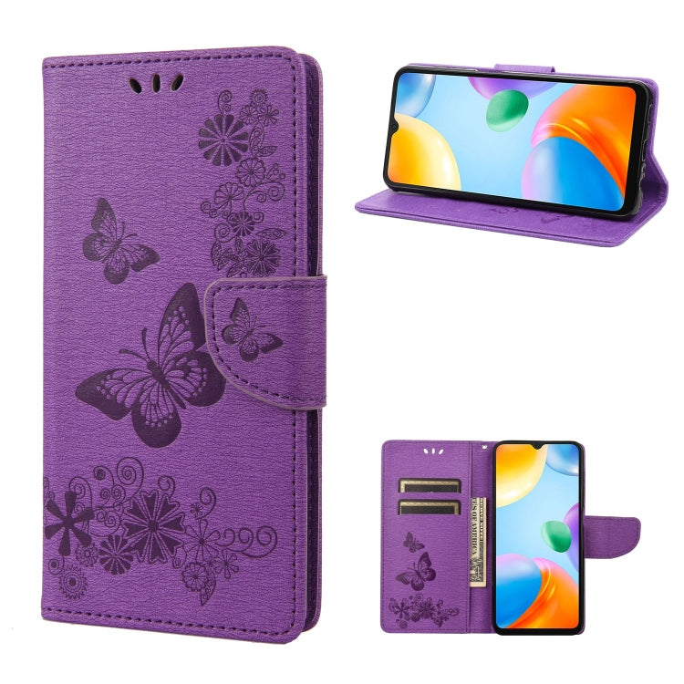 Butterfly Embossed Leather Phone Case, For Xiaomi Redmi 10A, For Xiaomi Redmi 10C, For Samsung Galaxy M23 5G, For Samsung Galaxy M53 5G