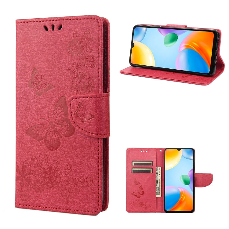 Butterfly Embossed Leather Phone Case, For Xiaomi Redmi 10A, For Xiaomi Redmi 10C, For Samsung Galaxy M23 5G, For Samsung Galaxy M53 5G