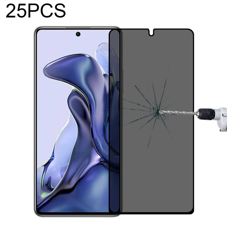 25 PCS Full Cover Anti-peeping Tempered Glass Film For Samsung Galaxy A12