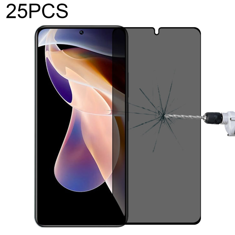 25 PCS Full Cover Anti-peeping Tempered Glass Film For Samsung Galaxy A12
