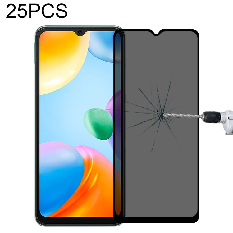 25 PCS Full Cover Anti-peeping Tempered Glass Film For Samsung Galaxy A12