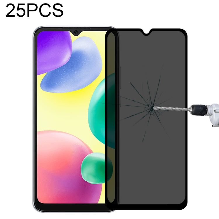 25 PCS Full Cover Anti-peeping Tempered Glass Film For Samsung Galaxy A12