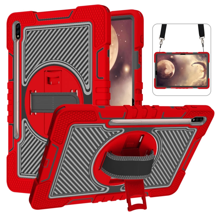 360 Degree Rotation Contrast Color Silicone + PC Tablet Case, For Samsung Galaxy Tab A7 Lite