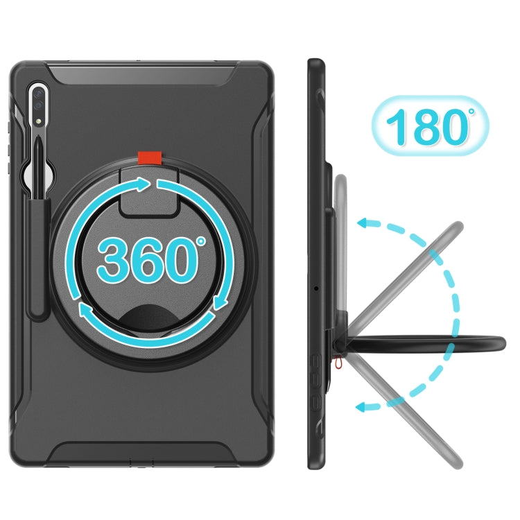 360 Rotation Handle Grip TPU + PC Tablet Case, For Samsung Galaxy Tab S10 Ultra / S9 Ultra /  S8 Ultra