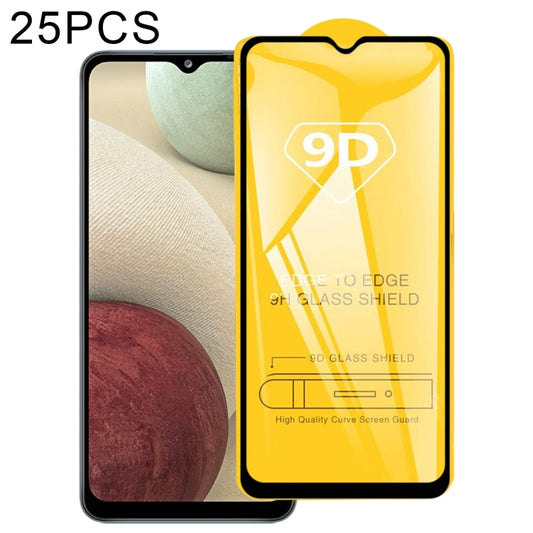 25 PCS 9D Full Glue Screen Tempered Glass Film, For Samsung Galaxy A12/A12 Nacho/M12/A13 5G/A23/A04s (25 PCS)