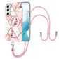 Splicing Marble Flower Pattern TPU Phone Case with Lanyard