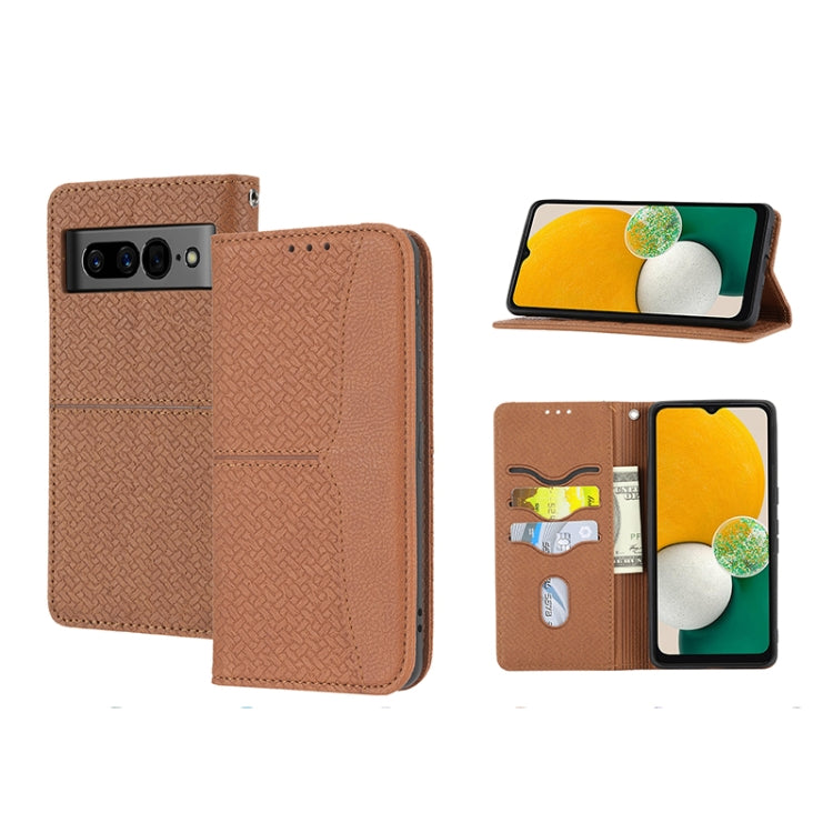 Woven Texture Stitching Magnetic PU Leather Phone Case, For Google Pixel 7, For Nokia G21 / G11, For Google Pixel 7 Pro, For Kyocera Android One S9 / Digno Sanga Edition, For Samsung Galaxy M23 / F23 5G Japanese Version, For OPPO Realme C31 4G Global��...