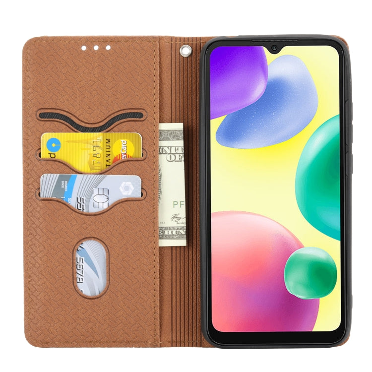 Woven Texture Stitching Magnetic PU Leather Phone Case, For Xiaomi Redmi 10A, For Xiaomi Poco M4 Pro, For Xiaomi Redmi Note 11E, For Xiaomi Redmi 10 5G, For Samsung Galaxy A03s 164.2mm US Version