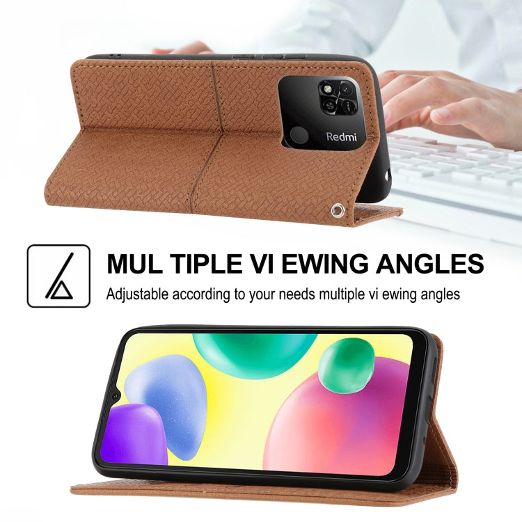 Woven Texture Stitching Magnetic PU Leather Phone Case, For Xiaomi Redmi 10A, For Xiaomi Poco M4 Pro, For Xiaomi Redmi Note 11E, For Xiaomi Redmi 10 5G, For Samsung Galaxy A03s 164.2mm US Version