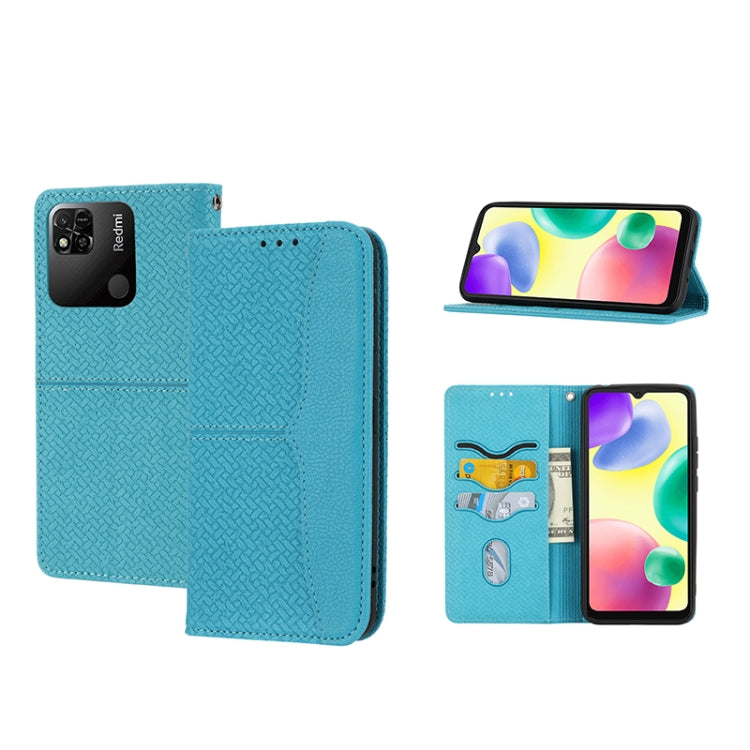 Woven Texture Stitching Magnetic PU Leather Phone Case, For Xiaomi Redmi 10A, For Xiaomi Poco M4 Pro, For Xiaomi Redmi Note 11E, For Xiaomi Redmi 10 5G, For Samsung Galaxy A03s 164.2mm US Version