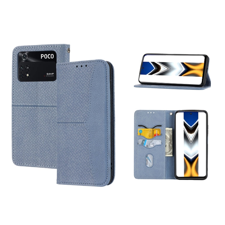 Woven Texture Stitching Magnetic PU Leather Phone Case, For Xiaomi Redmi 10A, For Xiaomi Poco M4 Pro, For Xiaomi Redmi Note 11E, For Xiaomi Redmi 10 5G, For Samsung Galaxy A03s 164.2mm US Version