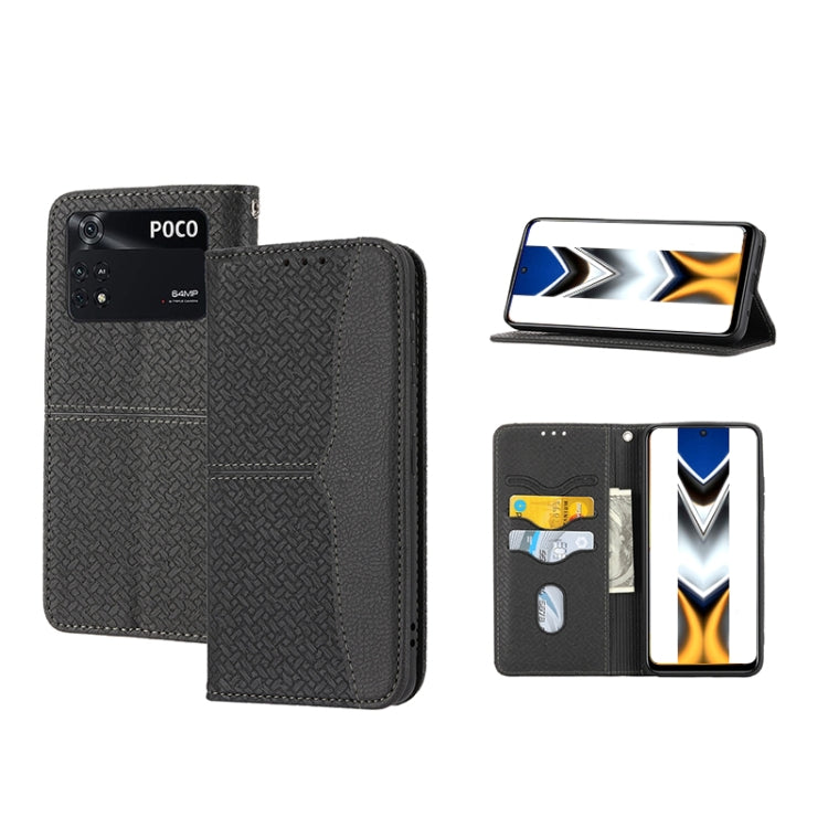 Woven Texture Stitching Magnetic PU Leather Phone Case, For Xiaomi Redmi 10A, For Xiaomi Poco M4 Pro, For Xiaomi Redmi Note 11E, For Xiaomi Redmi 10 5G, For Samsung Galaxy A03s 164.2mm US Version