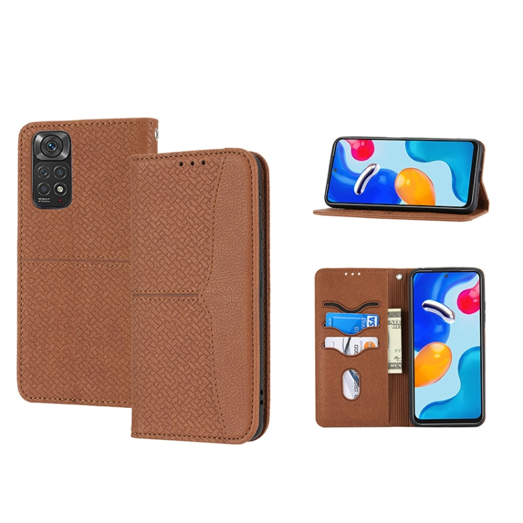 Woven Texture Stitching Magnetic PU Leather Phone Case, For Xiaomi Redmi 10A, For Xiaomi Poco M4 Pro, For Xiaomi Redmi Note 11E, For Xiaomi Redmi 10 5G, For Samsung Galaxy A03s 164.2mm US Version