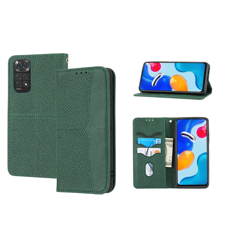Woven Texture Stitching Magnetic PU Leather Phone Case, For Xiaomi Redmi 10A, For Xiaomi Poco M4 Pro, For Xiaomi Redmi Note 11E, For Xiaomi Redmi 10 5G, For Samsung Galaxy A03s 164.2mm US Version