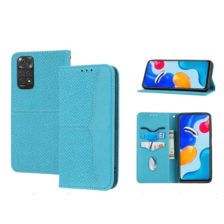 Woven Texture Stitching Magnetic PU Leather Phone Case, For Xiaomi Redmi 10A, For Xiaomi Poco M4 Pro, For Xiaomi Redmi Note 11E, For Xiaomi Redmi 10 5G, For Samsung Galaxy A03s 164.2mm US Version
