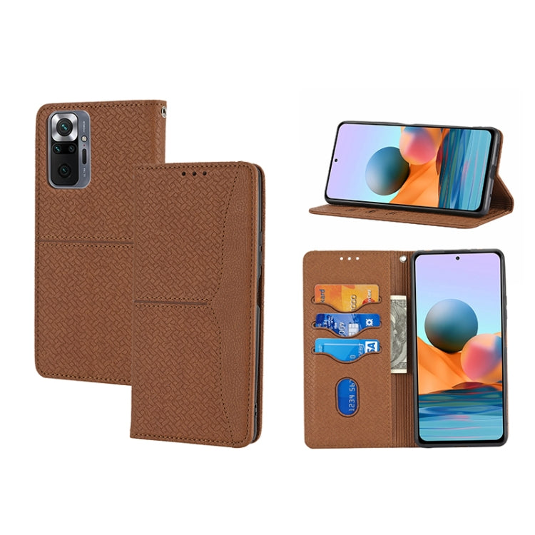 Woven Texture Stitching Magnetic PU Leather Phone Case, For Xiaomi Redmi 10A, For Xiaomi Poco M4 Pro, For Xiaomi Redmi Note 11E, For Xiaomi Redmi 10 5G, For Samsung Galaxy A03s 164.2mm US Version