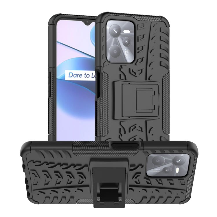 Tire Texture TPU + PC Phone Case with Holder, For OPPO Realme C21Y, For Motorola Moto G22/E32, For OPPO Realme C35, For vivo Y75 / Y55 / T1 5G, For Samsung Galaxy M23 / F23 5G, For Nokia G21 4G