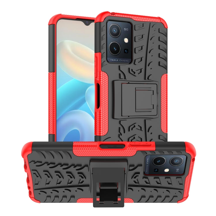 Tire Texture TPU + PC Phone Case with Holder, For OPPO Realme C21Y, For Motorola Moto G22/E32, For OPPO Realme C35, For vivo Y75 / Y55 / T1 5G, For Samsung Galaxy M23 / F23 5G, For Nokia G21 4G