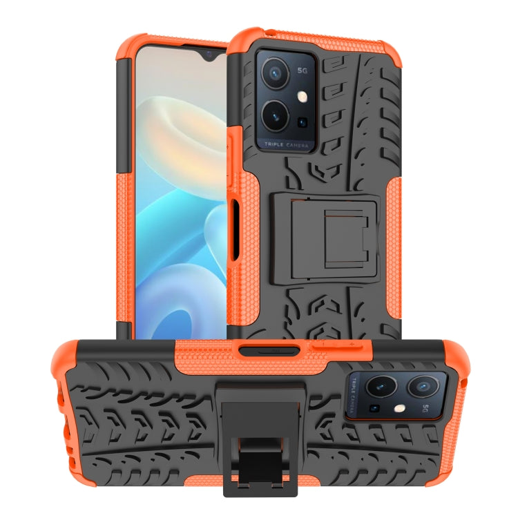 Tire Texture TPU + PC Phone Case with Holder, For OPPO Realme C21Y, For Motorola Moto G22/E32, For OPPO Realme C35, For vivo Y75 / Y55 / T1 5G, For Samsung Galaxy M23 / F23 5G, For Nokia G21 4G