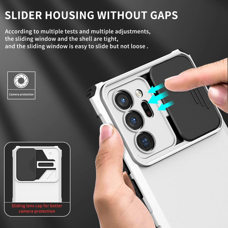 Stereoscopic Holder Sliding Camshield Phone Case, For Samsung Galaxy Note20 Ultra, For Samsung Galaxy S21 FE 5G, For Samsung Galaxy S21 Ultra 5G, For Samsung Galaxy S22 Ultra 5G