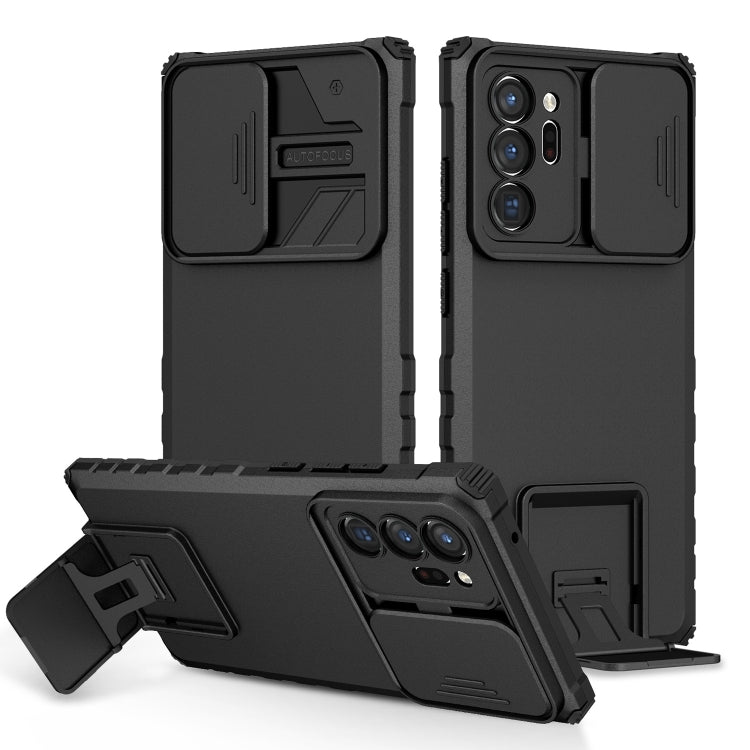Stereoscopic Holder Sliding Camshield Phone Case, For Samsung Galaxy Note20 Ultra, For Samsung Galaxy S21 FE 5G, For Samsung Galaxy S21 Ultra 5G, For Samsung Galaxy S22 Ultra 5G