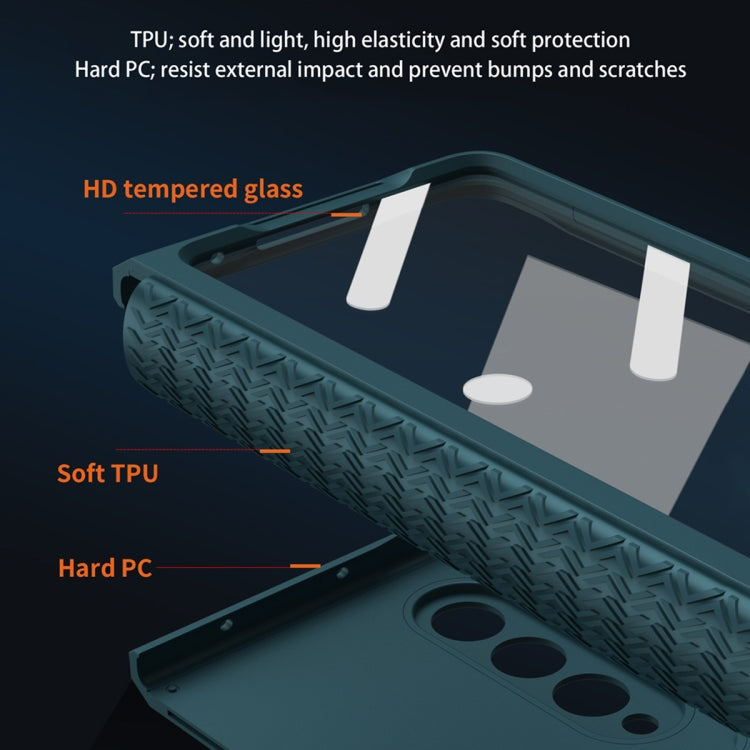 360 Full Body TPU Hinge Flip Phone Case, For Samsung Galaxy Z Fold3 5G