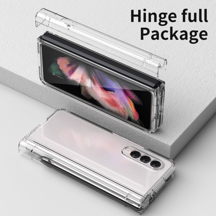 360 Full Body Hinge Flip Phone Case with Pen Slot, For Samsung Galaxy Z Fold3 5G with Pen Slot