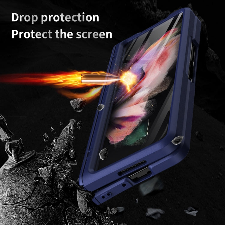 360 Full Body Armor Hinge Flip Phone Case, For Samsung Galaxy Z Fold3 5G