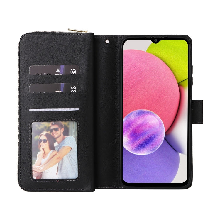 9 Card Slots Zipper Wallet Bag Leather Phone Case, For Samsung Galaxy A03s EU Version, For Samsung Galaxy A13 5G, For Samsung Galaxy A33 5G, For Samsung Galaxy A53 5G, For Samsung Galaxy S22+ 5G, For Samsung Galaxy S22 Ultra 5G, For Samsung Galaxy S22 5G