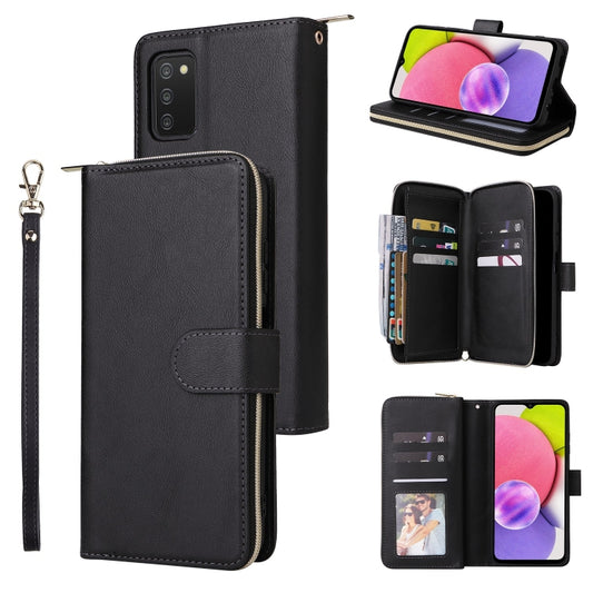 9 Card Slots Zipper Wallet Bag Leather Phone Case, For Samsung Galaxy A03s EU Version, For Samsung Galaxy A13 5G, For Samsung Galaxy A33 5G, For Samsung Galaxy A53 5G, For Samsung Galaxy S22+ 5G, For Samsung Galaxy S22 Ultra 5G, For Samsung Galaxy S22 5G