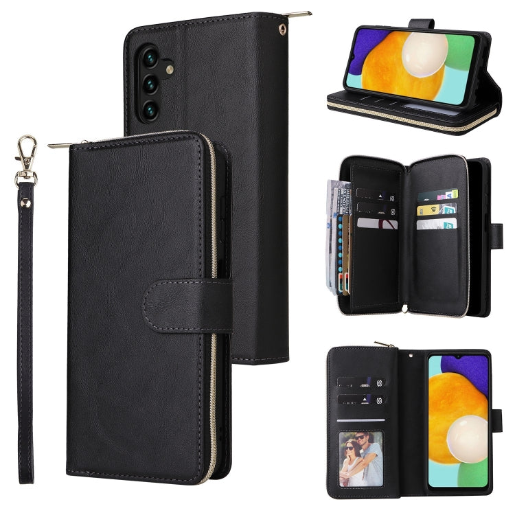 9 Card Slots Zipper Wallet Bag Leather Phone Case, For Samsung Galaxy A03s EU Version, For Samsung Galaxy A13 5G, For Samsung Galaxy A33 5G, For Samsung Galaxy A53 5G, For Samsung Galaxy S22+ 5G, For Samsung Galaxy S22 Ultra 5G, For Samsung Galaxy S22 5G