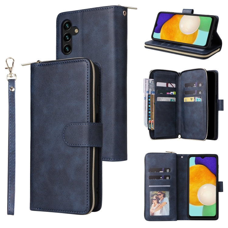 9 Card Slots Zipper Wallet Bag Leather Phone Case, For Samsung Galaxy A03s EU Version, For Samsung Galaxy A13 5G, For Samsung Galaxy A33 5G, For Samsung Galaxy A53 5G, For Samsung Galaxy S22+ 5G, For Samsung Galaxy S22 Ultra 5G, For Samsung Galaxy S22 5G