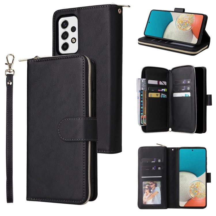 9 Card Slots Zipper Wallet Bag Leather Phone Case, For Samsung Galaxy A03s EU Version, For Samsung Galaxy A13 5G, For Samsung Galaxy A33 5G, For Samsung Galaxy A53 5G, For Samsung Galaxy S22+ 5G, For Samsung Galaxy S22 Ultra 5G, For Samsung Galaxy S22 5G