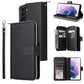 9 Card Slots Zipper Wallet Bag Leather Phone Case, For Samsung Galaxy A03s EU Version, For Samsung Galaxy A13 5G, For Samsung Galaxy A33 5G, For Samsung Galaxy A53 5G, For Samsung Galaxy S22+ 5G, For Samsung Galaxy S22 Ultra 5G, For Samsung Galaxy S22 5G