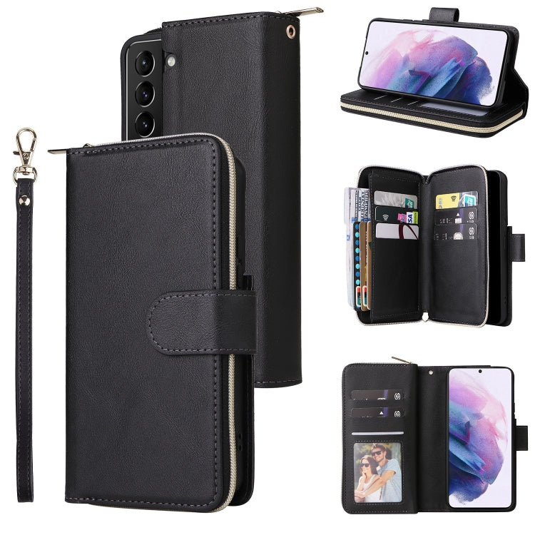 9 Card Slots Zipper Wallet Bag Leather Phone Case, For Samsung Galaxy A03s EU Version, For Samsung Galaxy A13 5G, For Samsung Galaxy A33 5G, For Samsung Galaxy A53 5G, For Samsung Galaxy S22+ 5G, For Samsung Galaxy S22 Ultra 5G, For Samsung Galaxy S22 5G