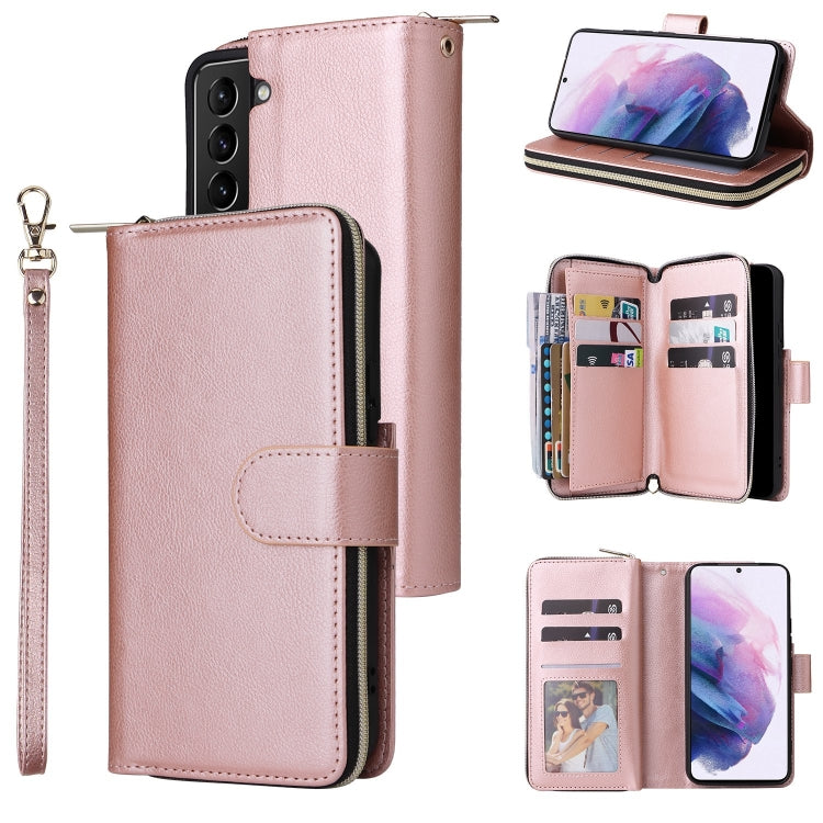 9 Card Slots Zipper Wallet Bag Leather Phone Case, For Samsung Galaxy A03s EU Version, For Samsung Galaxy A13 5G, For Samsung Galaxy A33 5G, For Samsung Galaxy A53 5G, For Samsung Galaxy S22+ 5G, For Samsung Galaxy S22 Ultra 5G, For Samsung Galaxy S22 5G