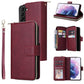 9 Card Slots Zipper Wallet Bag Leather Phone Case, For Samsung Galaxy A03s EU Version, For Samsung Galaxy A13 5G, For Samsung Galaxy A33 5G, For Samsung Galaxy A53 5G, For Samsung Galaxy S22+ 5G, For Samsung Galaxy S22 Ultra 5G, For Samsung Galaxy S22 5G