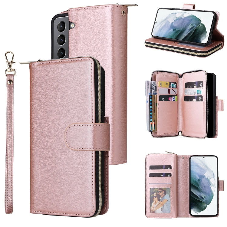 9 Card Slots Zipper Wallet Bag Leather Phone Case, For Samsung Galaxy A03s EU Version, For Samsung Galaxy A13 5G, For Samsung Galaxy A33 5G, For Samsung Galaxy A53 5G, For Samsung Galaxy S22+ 5G, For Samsung Galaxy S22 Ultra 5G, For Samsung Galaxy S22 5G