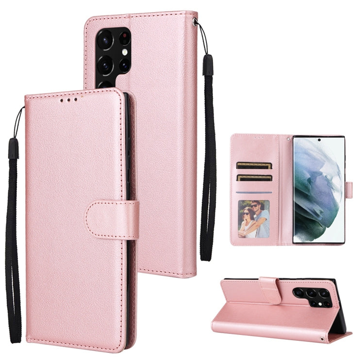 3 Card Slots Multifunctional Leather Phone Case, For OPPO A16, For Samsung Galaxy S22 5G, For Samsung Galaxy S22 Ultra 5G, For Samsung Galaxy S22+ 5G