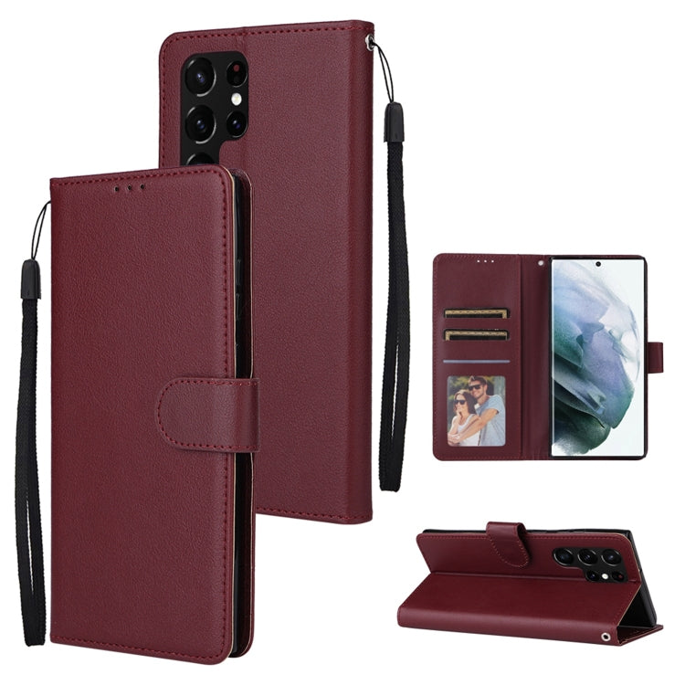3 Card Slots Multifunctional Leather Phone Case, For OPPO A16, For Samsung Galaxy S22 5G, For Samsung Galaxy S22 Ultra 5G, For Samsung Galaxy S22+ 5G