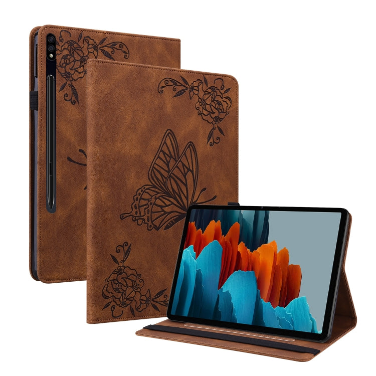 Butterfly Flower Embossed Leather Tablet Case
