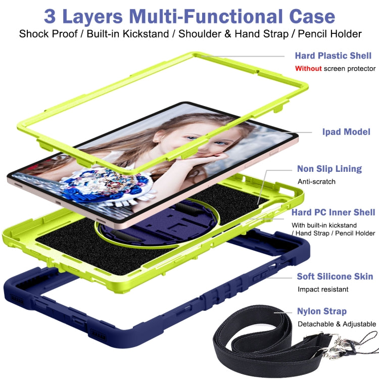 360 Degree Rotation Contrast Color Silicone+PC Tablet Case, For Samsung Galaxy Tab S7 / S8
